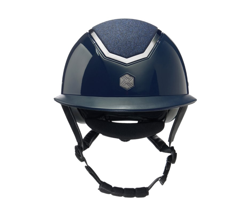 Charles Owen EQX Kylo Wide Peak - Navy Gloss / Pewter Sparkly-1